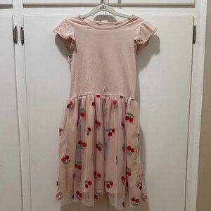 H&M Light Pink Cherry Pattern Kids Dress